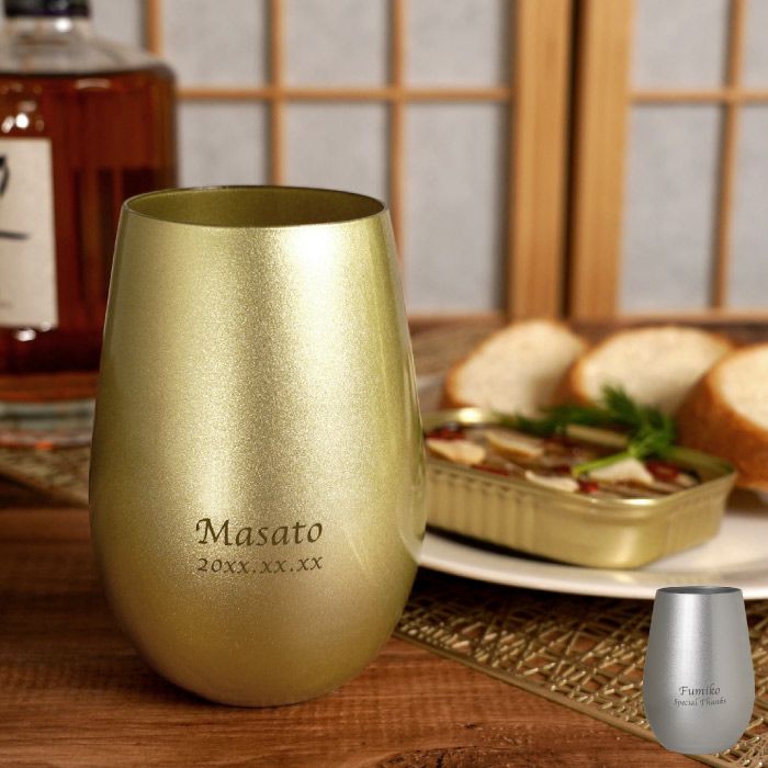 メタリックカラーグラス 単品（ゴールド／シルバー）