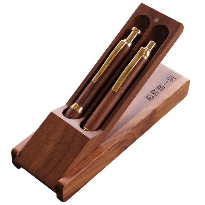木製ボールペン + シャーペン + ペンスタンドギフトセット