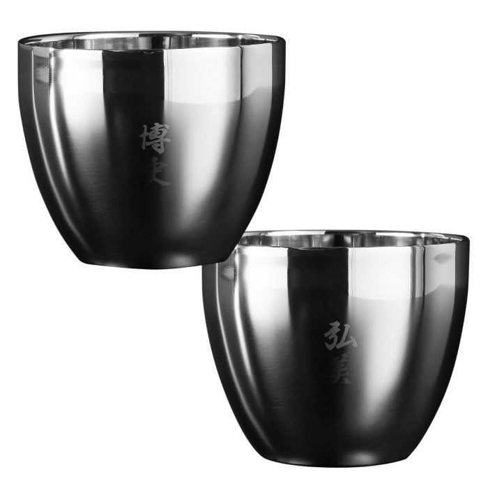 燕製二重ステンレスぐい呑み 70ml ペア