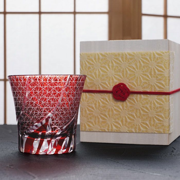 切子グラス菊つなぎ模様単品