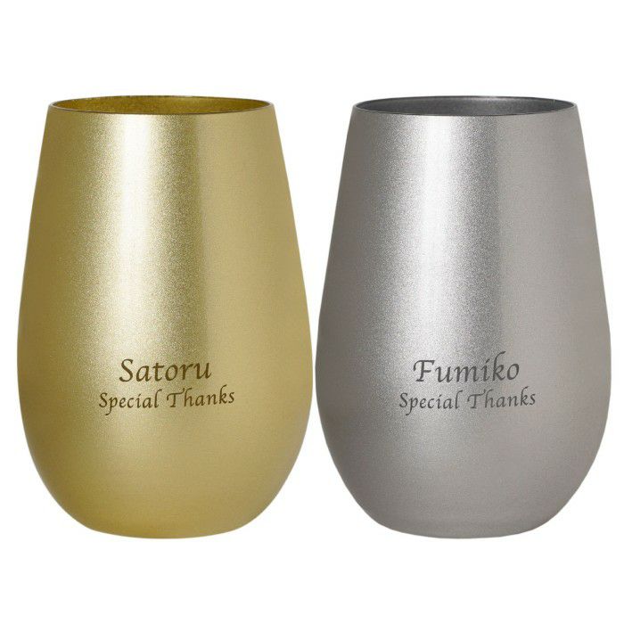 メタルカラーグラス ペアセット（ゴールド／シルバー）