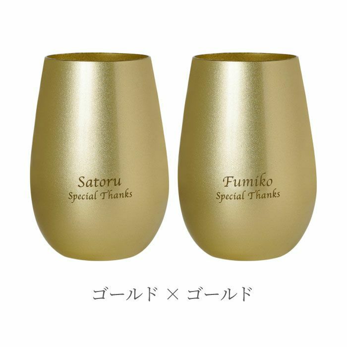 メタルカラーグラス ペアセット（ゴールド／シルバー）
