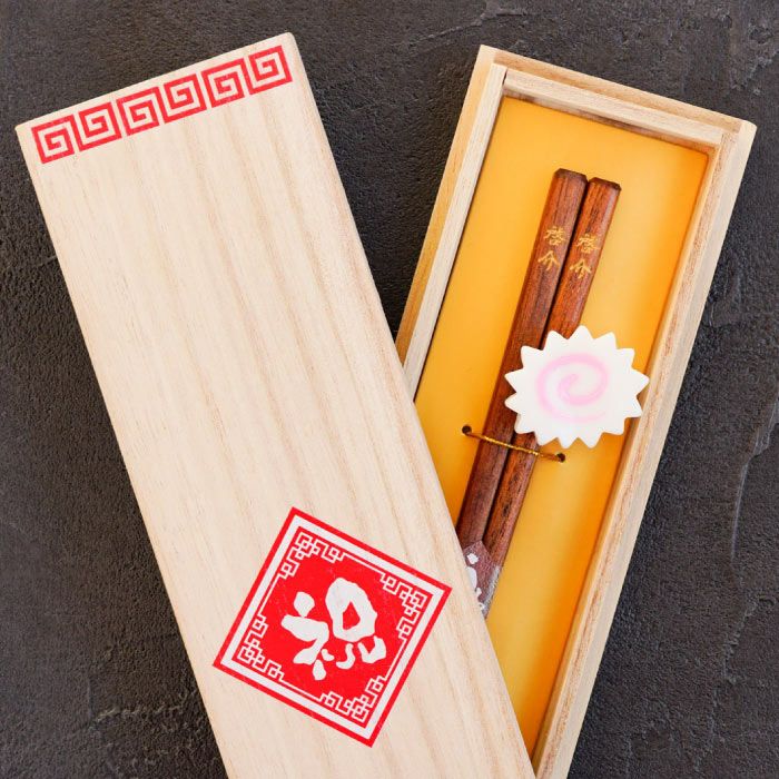 ラーメン専用箸&箸置きセット桐箱入り