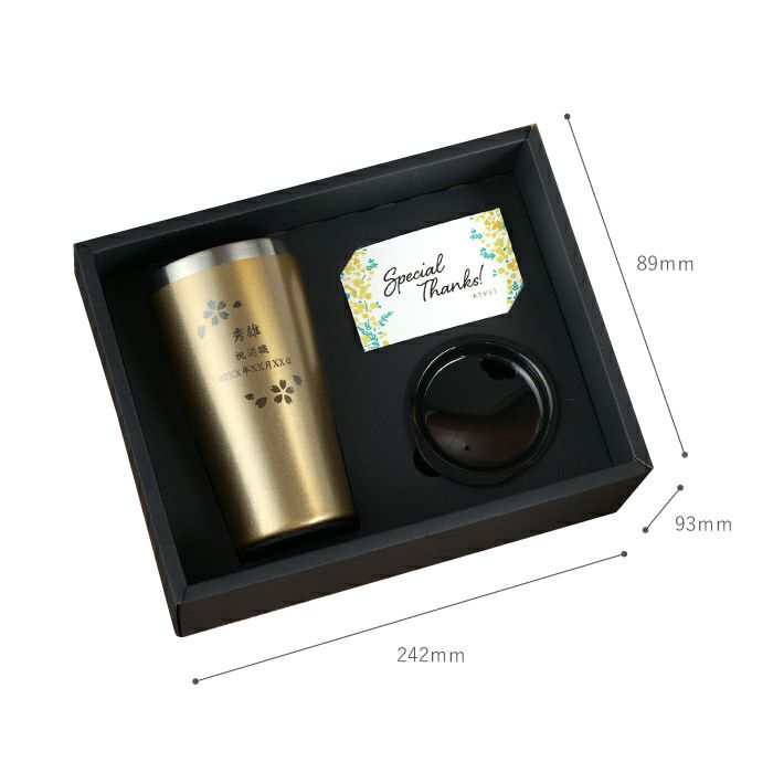 ゴールド真空断熱ステンレスタンブラー 桜 日本語ver 450ml