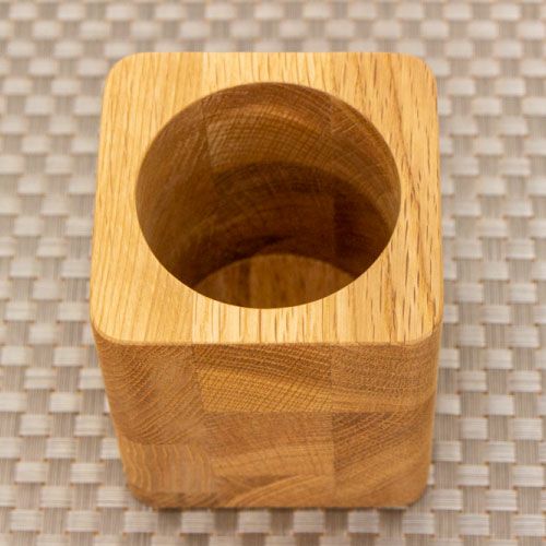 無垢材ペン立て角 サークル