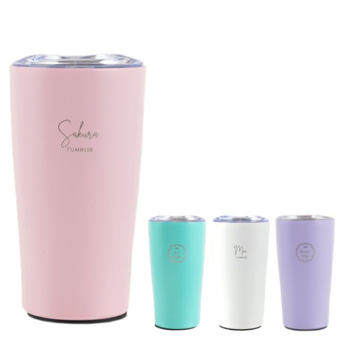 オリジナル保温保冷フタ付きタンブラー真空二重構造350ml