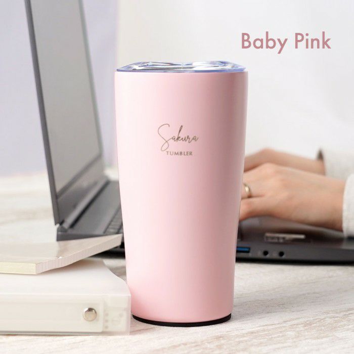 オリジナル保温保冷フタ付きタンブラー真空二重構造350ml