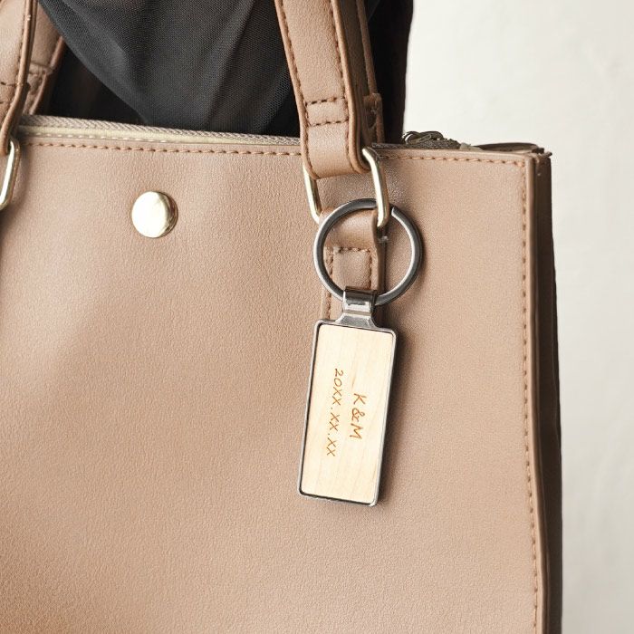 木製キーリングペア