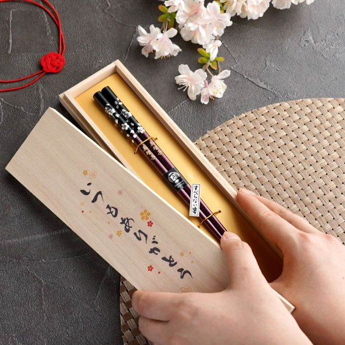 若狭塗 銀舞桜箸(単品)