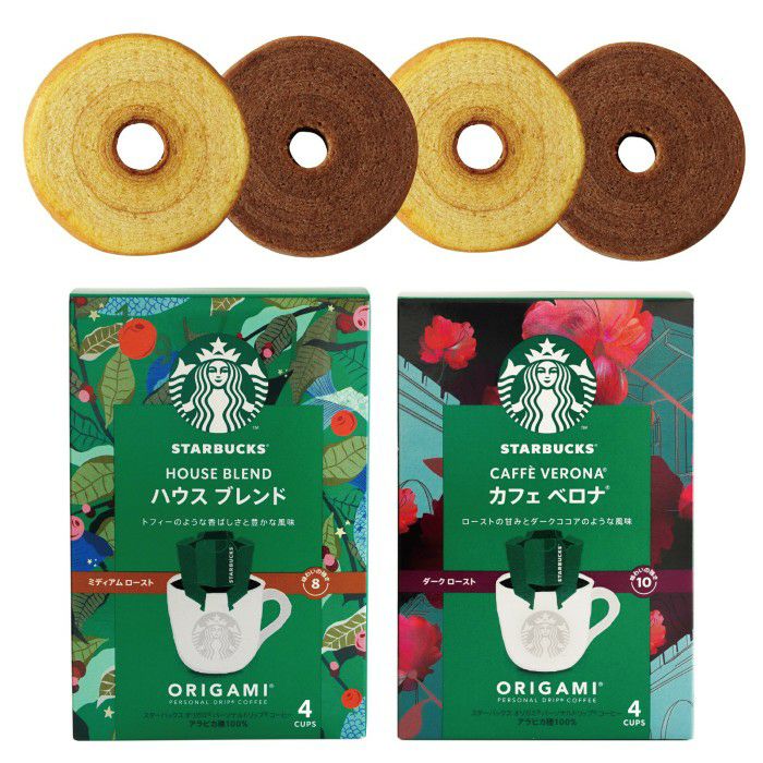 スターバックスコーヒー2個＋バームクーヘン4個ギフトセット