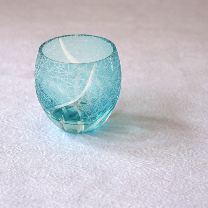 切子菊つなぎ模様 ぐい呑み(単品)