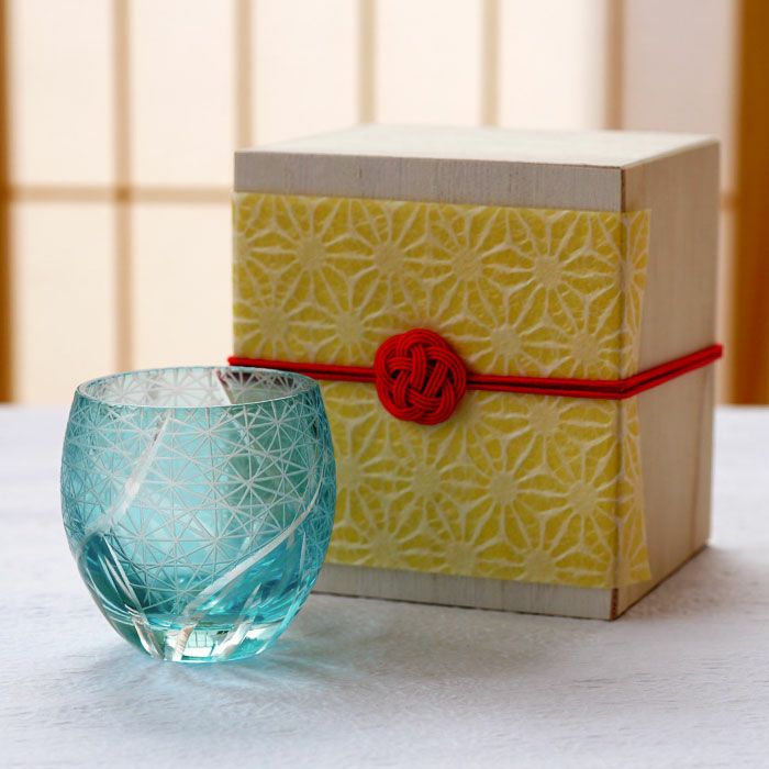 切子菊つなぎ模様 ぐい呑み(単品)