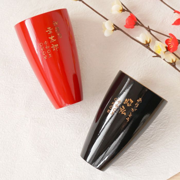 天然杉タンブラー 単色 （紅色・漆黒）