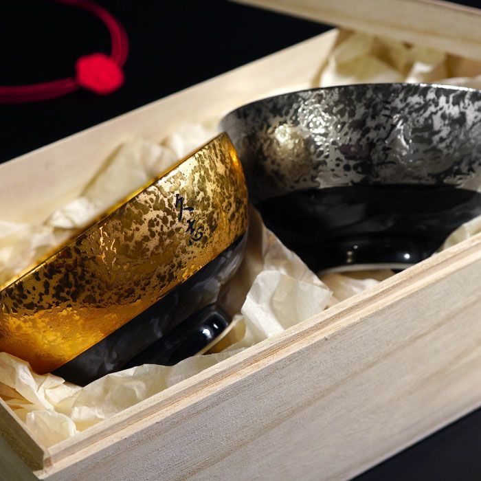 有田焼金銀茶碗 ペア