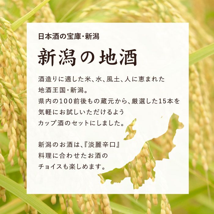 新潟県産 日本酒 ワンカップ 飲み比べ 15本セット