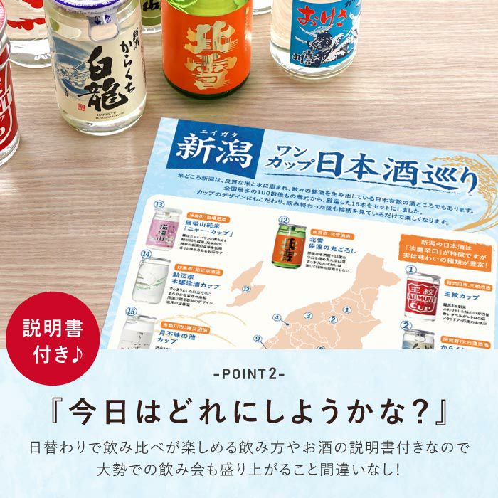 新潟県産 日本酒 ワンカップ 飲み比べ 15本セット