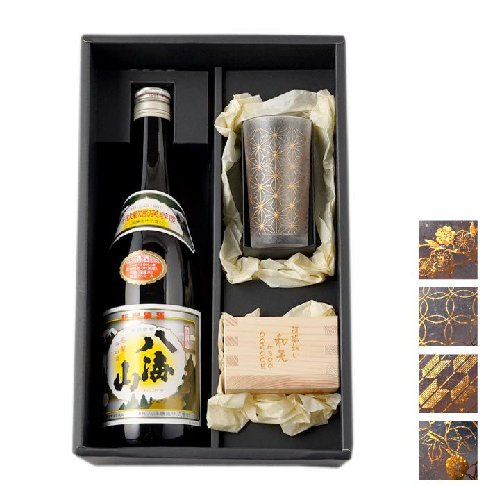  選べる久保田・八海山 720ml＆和小紋グラスと枡のこぼれ酒セット