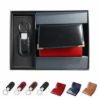 メタルプレートキーホルダー＆本革バイカラー名刺入れセット