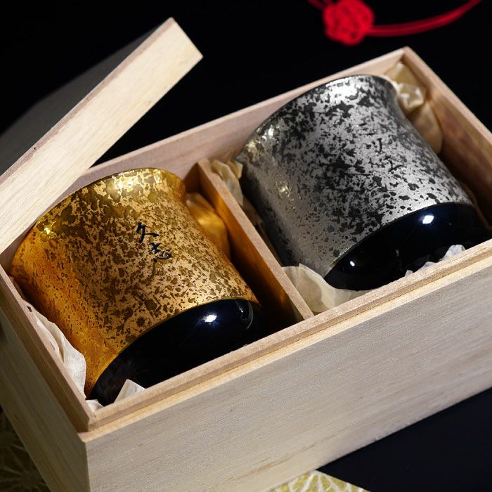 有田焼金銀湯呑ペア