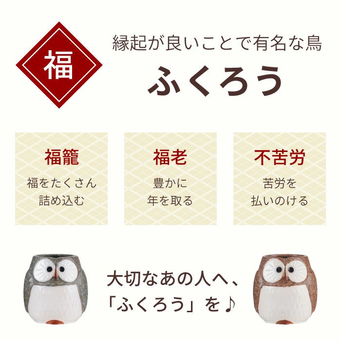 福来る ふくろう 湯呑み 単品