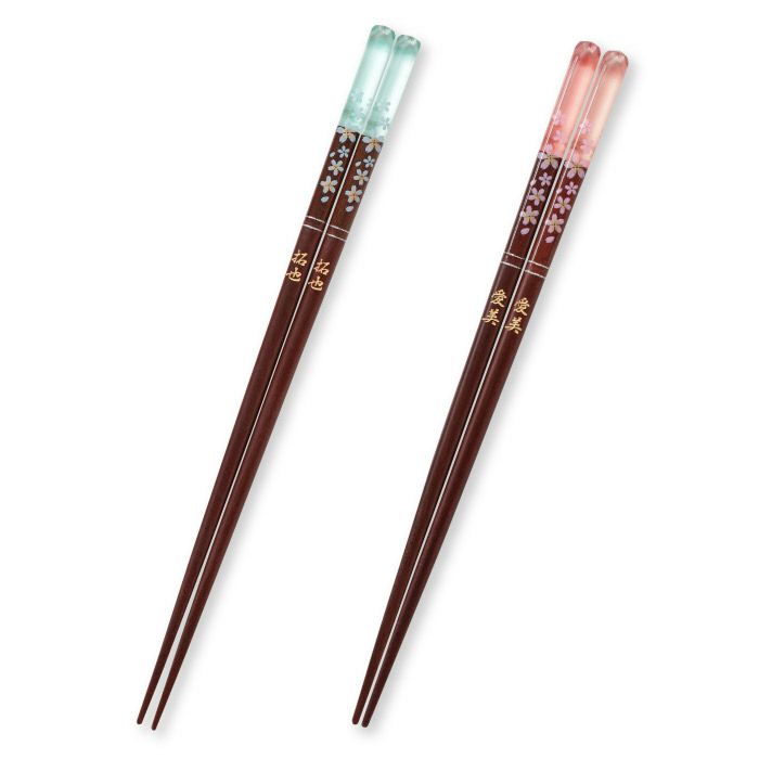 天然木・日本製 クリア桜花箸 1膳