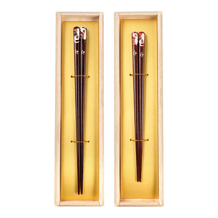 天然木 ・ 日本製 ねむり 猫 箸 （1膳）