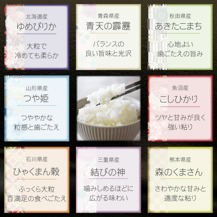 こころをコメて贈る銘柄米8種食べ比べギフト