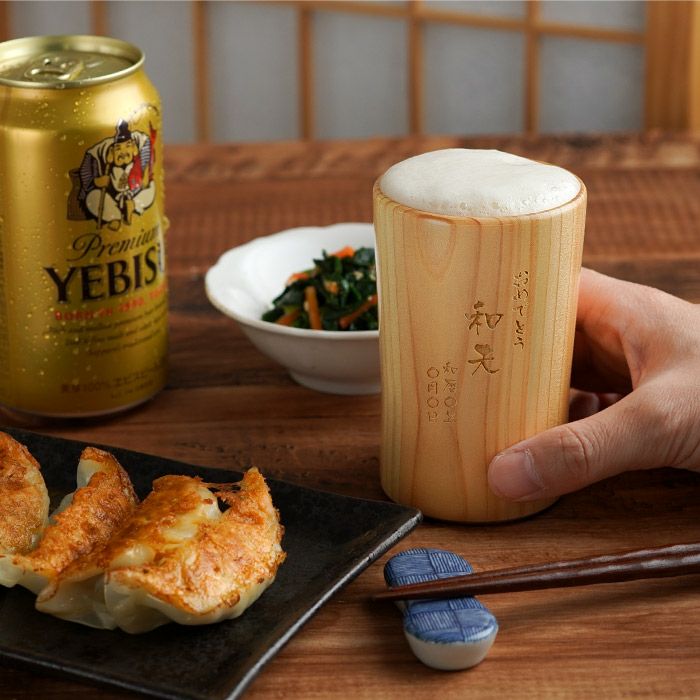 天然ひのきビールグラス 単品