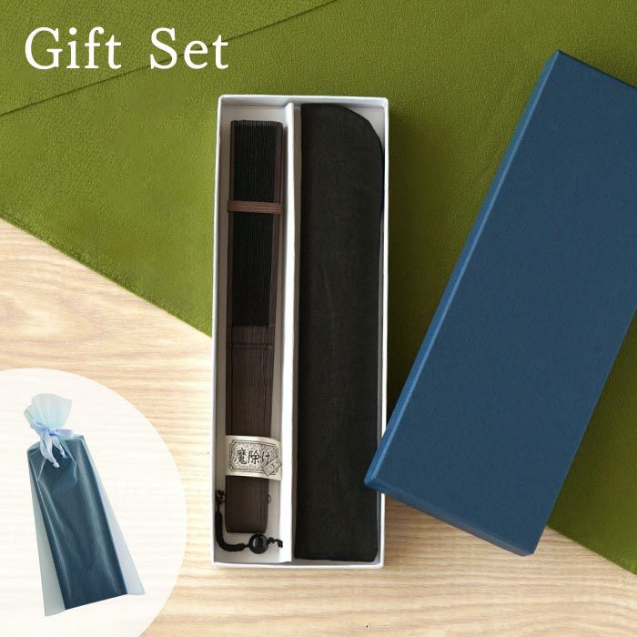 天然石チャーム付き扇子