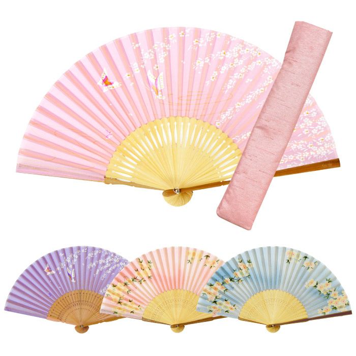 扇子淡彩花