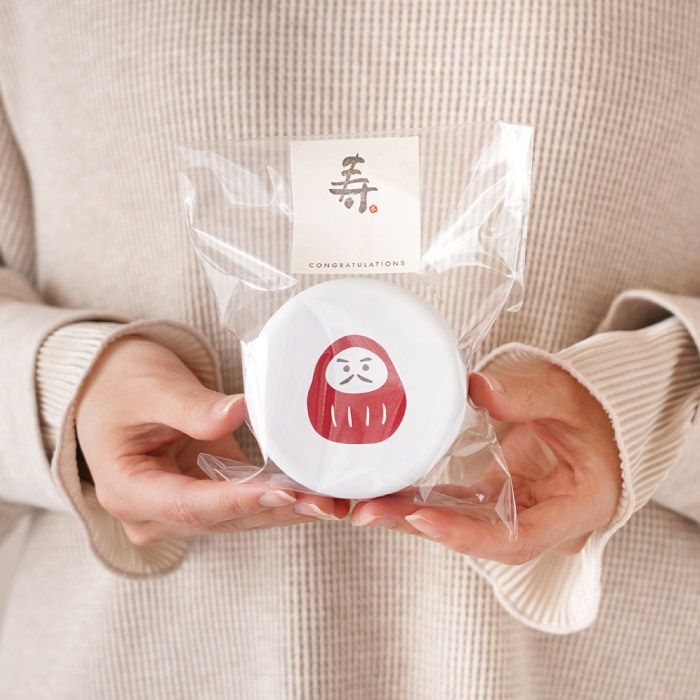 縁起 缶 S ( 紅白飴 )