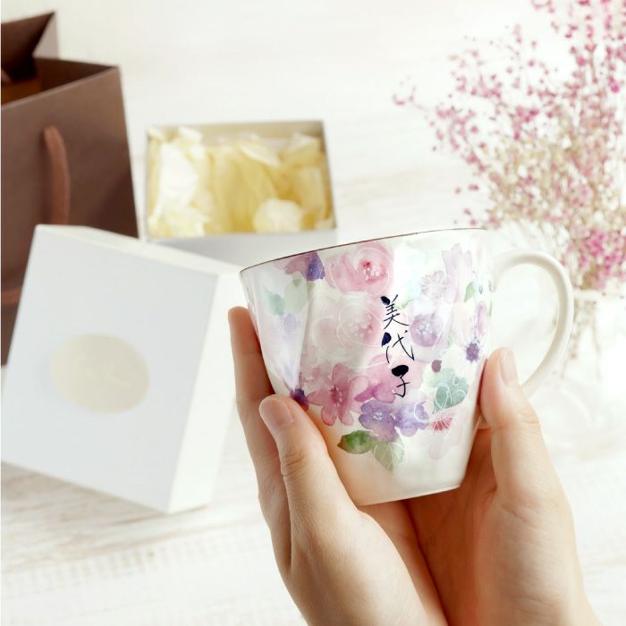 美濃焼 花柄 マグカップ 単品