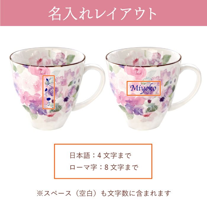 美濃焼 花柄 マグカップ 単品