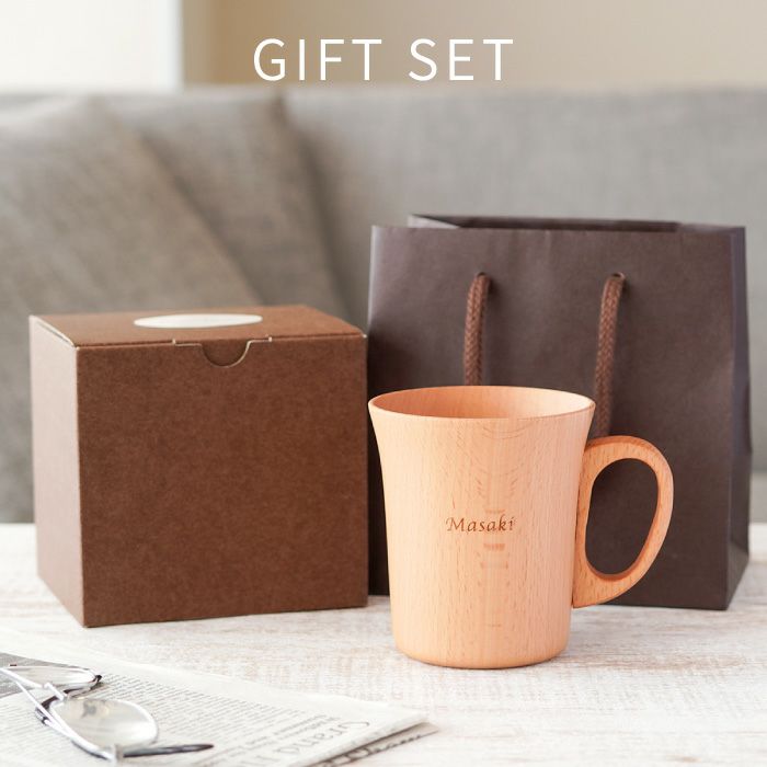 ナチュラル木製マグカップ 単品