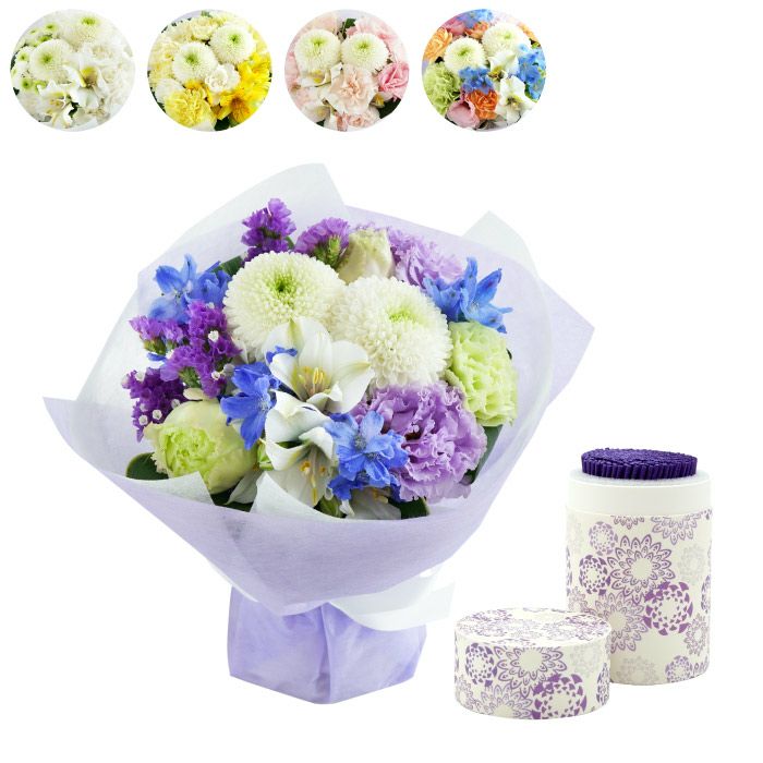 そのまま飾れるお供え花束とお線香セット