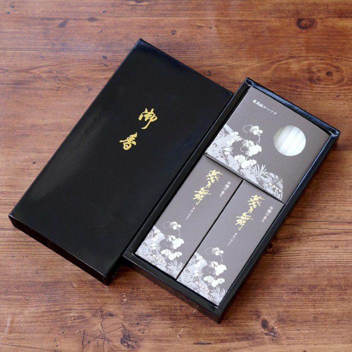 お供え花とお線香＆ろうそく ギフトセット・AB