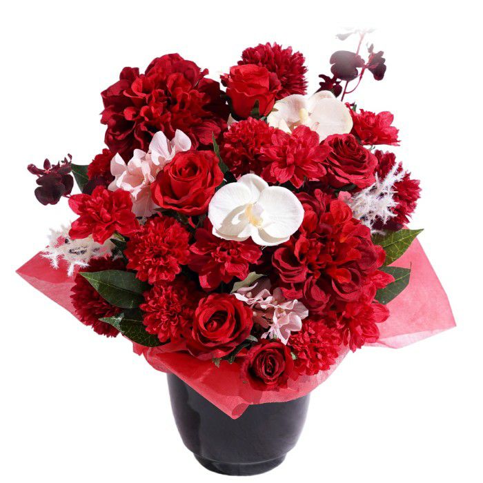 長寿祝いアレンジ　赤