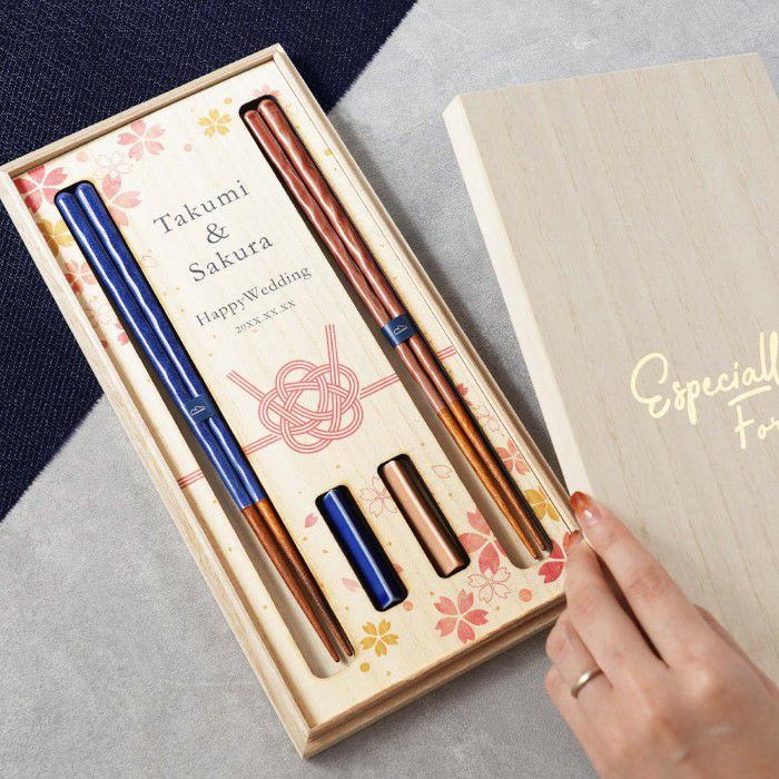 桐箱入り KURABI 夫婦箸&箸置きセット