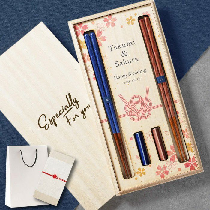 桐箱入り KURABI 夫婦箸&箸置きセット