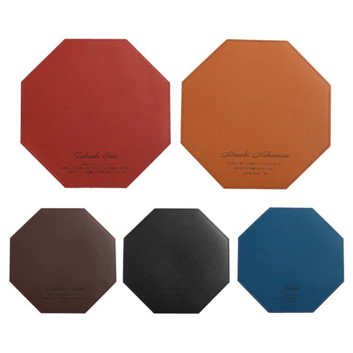 八角 本革 マウスパッド