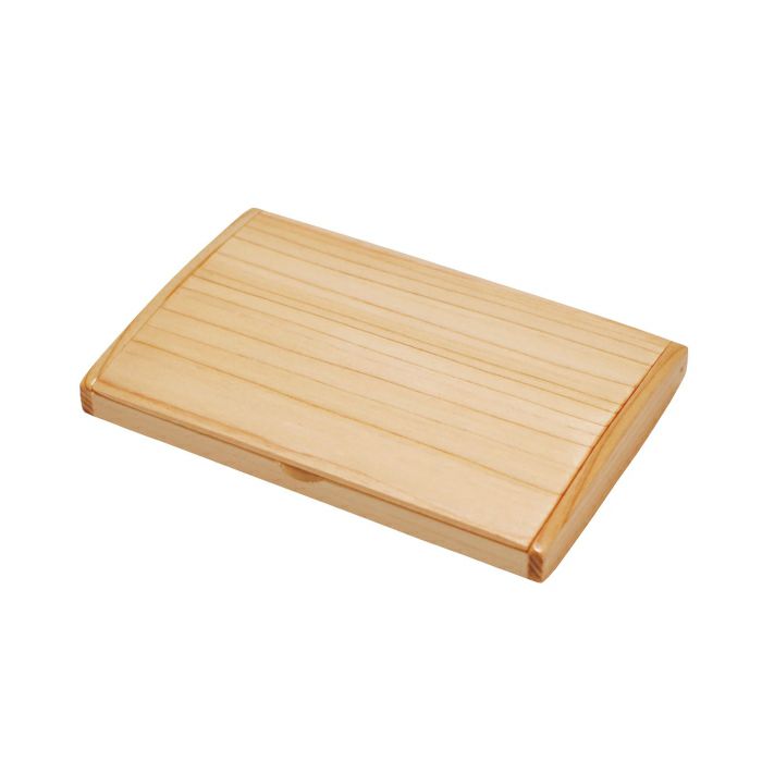 カードスタンドにもなるヒノキの名刺入れ